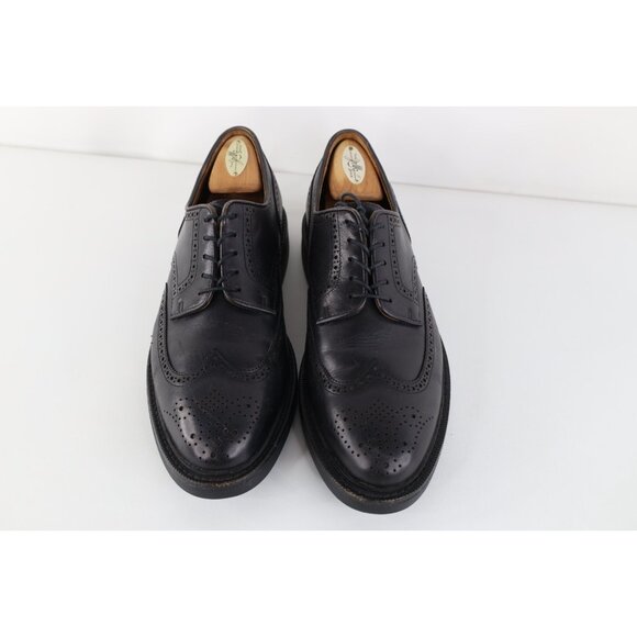 Vintage 90s Ralph Lauren Mens 10 D Leather Oxford Wingtip Dress Shoes Black main image 8